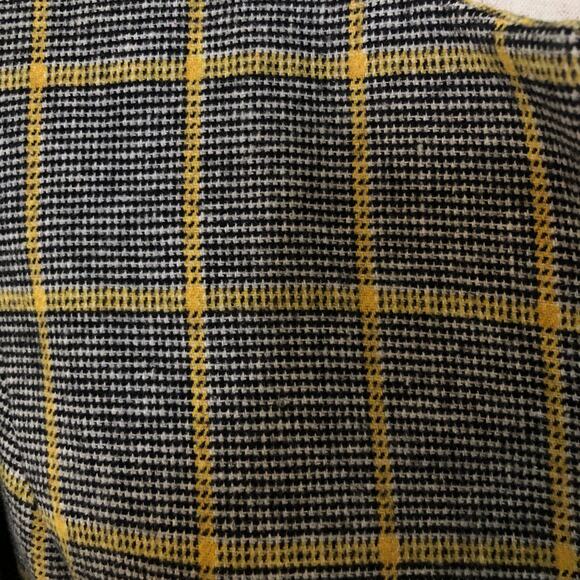 Kasper Yellow Windowpane Plaid Open Front Blazer Jacket 6 Medium Longline Career - Picture 4 of 12